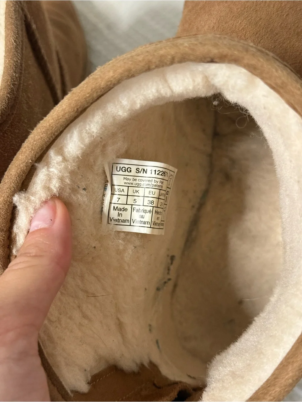 UGG Chestnut Suede Women’s Boots with Red Back Tabs